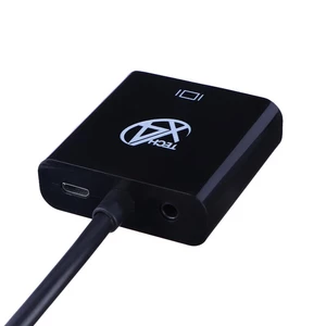 تبدیل HDMI به VGA ایکس فورتک + کابل صدا و کابل Micro USB