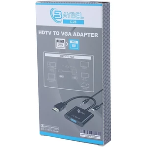 تبدیل HDMI به VGA بایبل C-28 + کابل صدا و کابل Micro USB