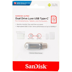 فلش 32 گیگ سن دیسک SanDisk Dual Drive Luxe OTG Type-C USB3.1