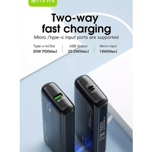 پاوربانک 20000 باوین Bavin PC025 Power Bank توان 22.5 وات