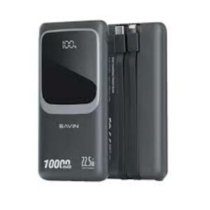 پاوربانک 10000 باوین Bavin PC1029S توان 22.5 وات و کابل متصل