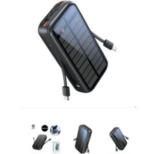 پاوربانک خورشیدی 20000 گرین لاین Green Lion PD20W Solar 2 GNPDSOLPB20 توان 20 وات و کابل متصل