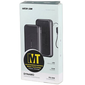 پاور بانک فست شارژ گرین لاین Dynamo GL-PB86 GNDYPB10KBK PD 35W ظرفیت 10000 میلی آمپر ساعت