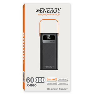 پاور بانک فست شارژ ایکس انرژی X-860 PD 22.5W ظرفیت 60000 میلی آمپر ساعت