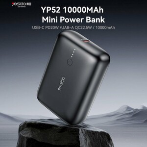 پاور بانک فست شارژ یسیدو Super Mini YP52 QC3.0 PD 22.5W ظرفیت 10000 میلی آمپر ساعت