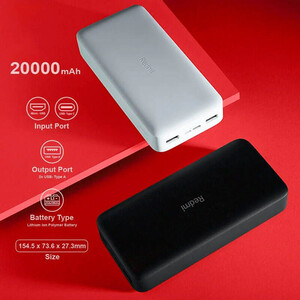 پاور بانک فست شارژ شیائومی Redmi PB200LZM 18W High Copy Grade A ظرفیت 20000 میلی آمپر ساعت