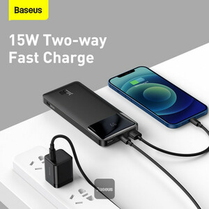 پاور بانک فست شارژ باسئوس Bipow PPBD05000 15W ظرفیت 10000 میلی آمپر ساعت