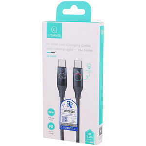 کابل دو سر تایپ سی فست شارژ 100 وات یوسامز US-SJ640 طول 1.2 متر