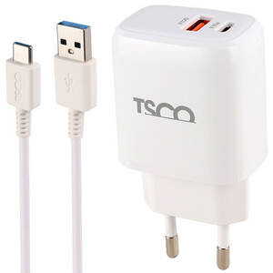 شارژر دیواری 20 وات تسکو TTC 65 QC3.0 PD 3A + کابل تایپ سی