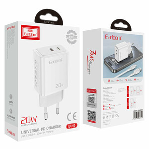 شارژر دیواری 20 وات ارلدام ES-EU50 PD 3A