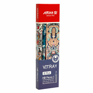 مداد مشکی طرح دار آریا Arya 3042 بسته 12 عددی