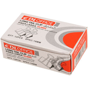 گیره دوبل Dl office dl0005 19mm بسته 12 عددی