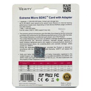 رم میکرو 128 گیگ وریتی Verity 533X U3 C10 80MB/s + خشاب