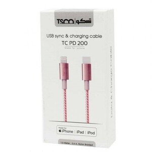 کابل تبدیل فست شارژ TSCO TC PD200 Type-C to Lightning 2.4A 1.5m
