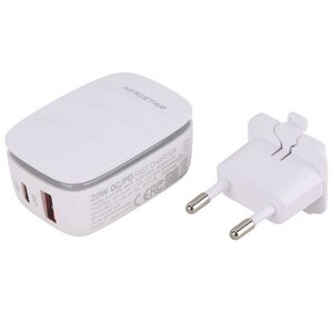 شارژر دیواری 20 وات کینگ استار KW193iPD QC3.0 PD 3A + کابل تبدیل آیفونی