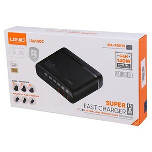 شارژر دیواری 140 وات الدینیو A6140C GaN QC5.0 PD 5A + کابل تبدیل تایپ سی و تبدیل برق