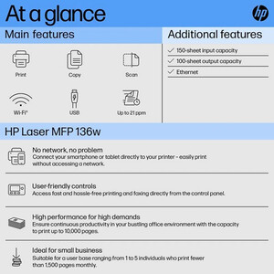 پرینتر چند کاره لیزری HP Laser MFP 136w