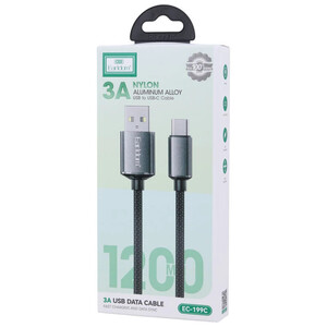 کابل تایپ سی فست شارژ 3 آمپر ارلدام EC-199C طول 1.2 متر
