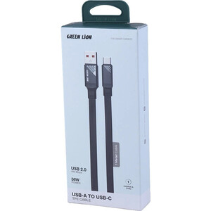 کابل تایپ سی فست شارژ 36 وات گرین لاین GNTPE1MA2CBK طول 1 متر