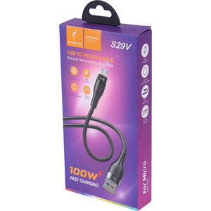 کابل میکرو یو اس بی فست شارژ 100 وات اسکای دلفین S29V طول 1 متر