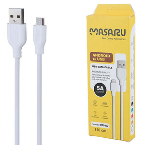 کابل میکرو یو اس بی فست شارژ 5 آمپر ماسارو M301A طول 1.1 متر