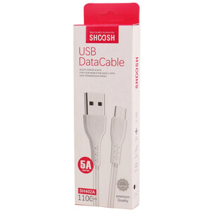 کابل میکرو یو اس بی فست شارژ 5 آمپر شوش SH402A طول 1.1 متر
