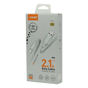 کابل لایتنینگ فست شارژ 2.1 آمپر الدینیو LS371 طول 1 متر