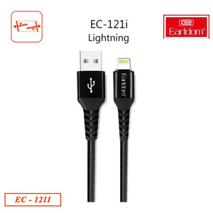 کابل لایتنینگ فست شارژ 2.1 آمپر ارلدام EC-121i طول 1 متر