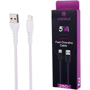 کابل کوتاه لایتنینگ فست شارژ 5 آمپر چرلو CH-IP-SM10 طول 25 سانتی متر