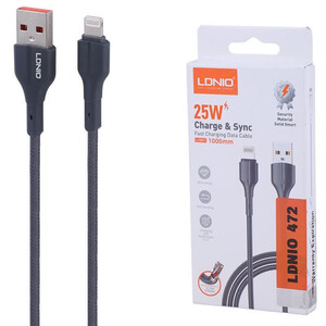 کابل لایتنینگ فست شارژ 25 وات الدینیو LS851 طول 1 متر