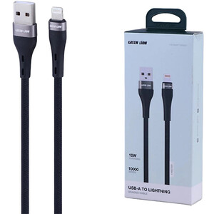 کابل لایتنینگ فست شارژ 12 وات گرین لاین GNBRUSALGBK طول 1 متر