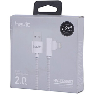 کابل لایتنینگ 2 آمپر هویت HV-CB8503 یکسر L طول 1 متر