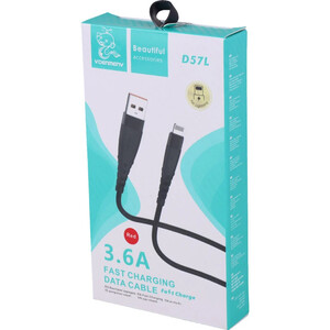 کابل لایتنینگ فست شارژ 3.6 آمپر دنمن D57L طول 1 متر