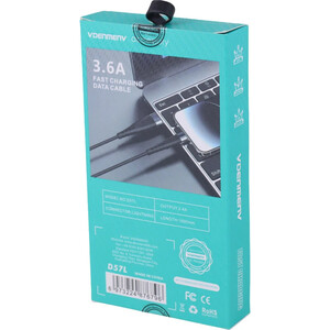 کابل لایتنینگ فست شارژ 3.6 آمپر دنمن D57L طول 1 متر