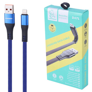 کابل لایتنینگ فست شارژ 2.4 آمپر دنمن D47L طول 1 متر