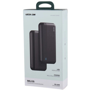 پاور بانک فست شارژ گرین لاین Milos GL-PB84 GNMIL20KPBBK PD 20W ظرفیت 20000 میلی آمپر ساعت