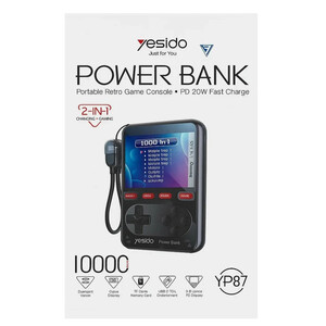 کنسول بازی و پاور بانک یسیدو YP87 PD 20W ظرفیت 10000 میلی آمپر ساعت
