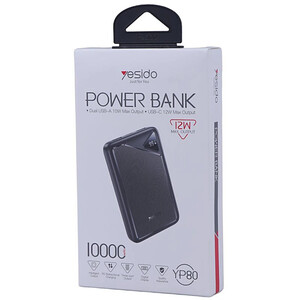 پاور بانک فست شارژ یسیدو YP80 12W ظرفیت 10000 میلی آمپر ساعت
