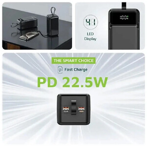 پاور بانک فست شارژ گرین لاین Power Tank GL-PBT50 GNPWT50KPB PD3.0 22.5W ظرفیت 50000 میلی آمپر ساعت