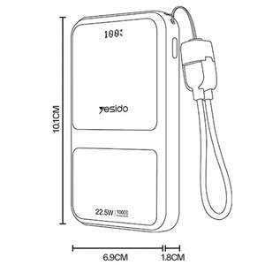 پاور بانک فست شارژ یسیدو YP96 PD 22.5W ظرفیت 10000 میلی آمپر ساعت