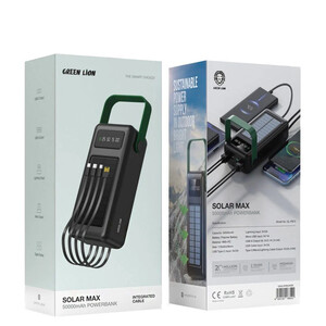 پاور بانک خورشیدی گرین لاین Solar Max 10.5W ظرفیت 50000 میلی آمپر ساعت