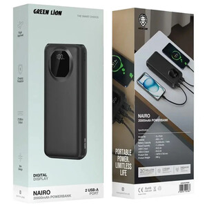 پاور بانک گرین لاین Nairo GL-PX39 GNNAR20PB 12W ظرفیت 20000 میلی آمپر ساعت
