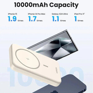پاور بانک بی سیم فست شارژ یوگرین PB561-25208 QC3.0 PD3.0 20W ظرفیت 10000 میلی آمپر ساعت