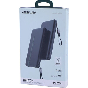 پاور بانک فست شارژ گرین لاین Boston GL-PX33 GNBOS10KPBBK QC3.0 PD 20W ظرفیت 10000 میلی آمپر ساعت