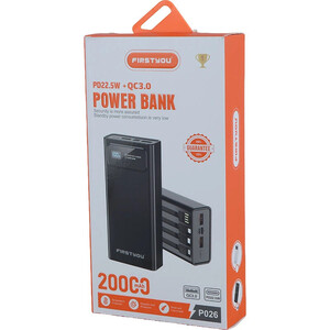 پاور بانک فست شارژ فرست یو P026 QC3.0 PD 22.5W ظرفیت 20000 میلی آمپر ساعت