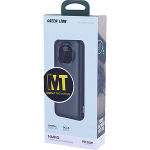 پاور بانک فست شارژ گرین لاین Nairo GL-PX40 GNNAR10PB PD QC3.0 22.5W ظرفیت 10000 میلی‌ آمپر ساعت
