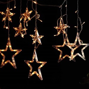ریسه طرح ستاره پرده ای آفتابی طول 3 متر
