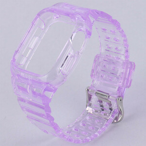بند اپل واچ شفاف رنگی Slicto + کاور صفحه 38/40/41mm