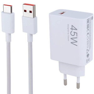 شارژر دیواری 45 وات شیائومی MDY-17-EF PD 3A سرجعبه + کابل تایپ سی