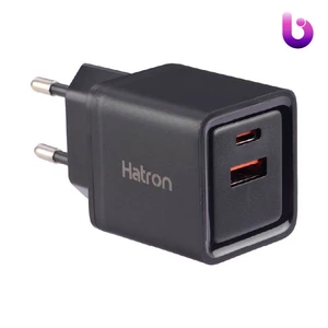 شارژر دیواری فست شارژ Hatron HWC2301PQ 2Port QC3.0 PD 3A 30W + کابل تبدیل تایپ سی